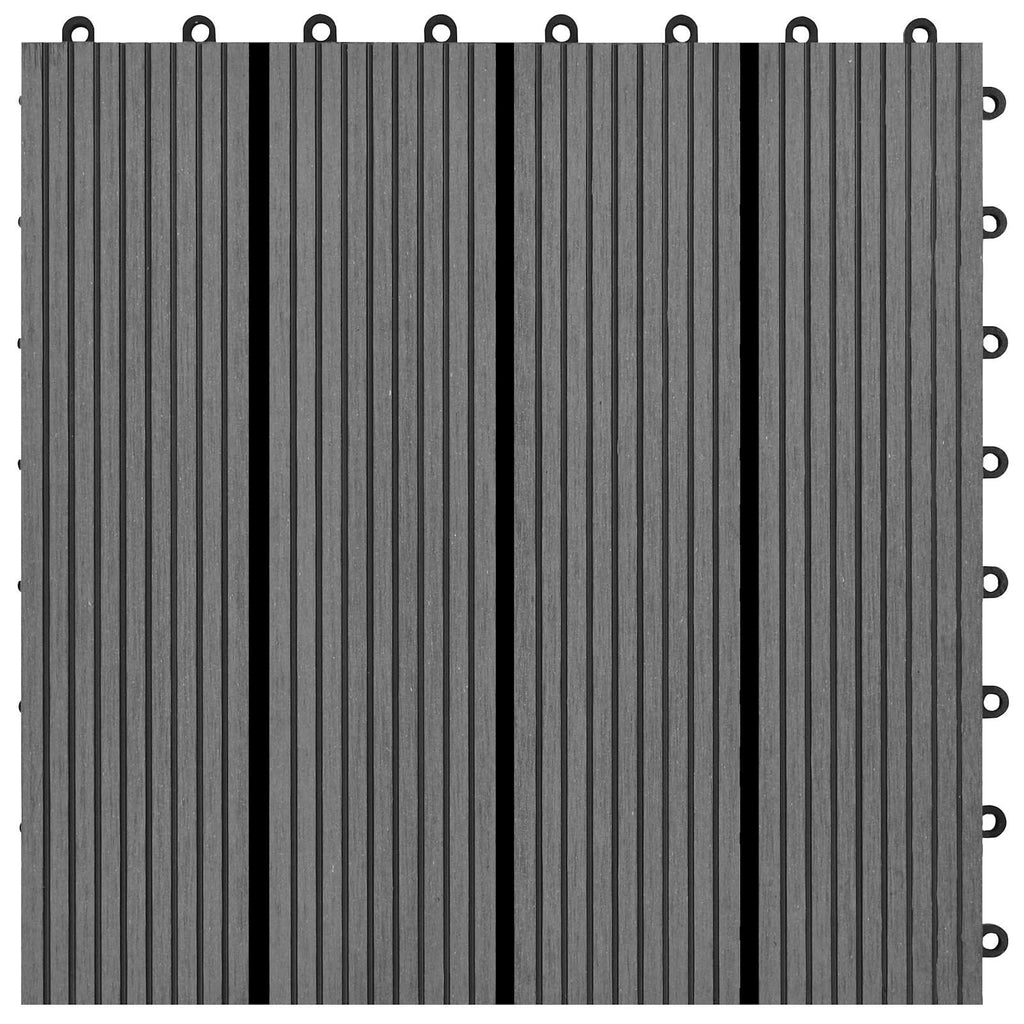 Piastrella per Decking 11 pcs Grigio 30 x 30 cm WPC
