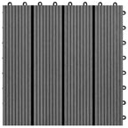 Piastrella per Decking 11 pcs Grigio 30 x 30 cm WPC