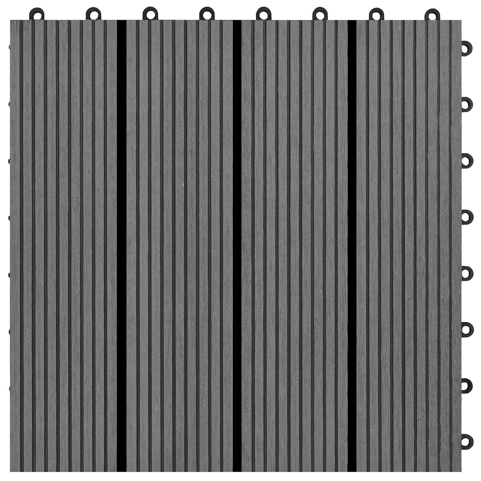 Piastrella per Decking 11 pcs Grigio 30 x 30 cm WPC