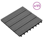 Piastrella per Decking 11 pcs Grigio 30 x 30 cm WPC