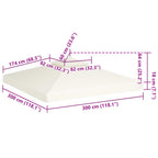 Telo di Ricambio per Gazebo 310g/m² Bianco Crema 3x3m