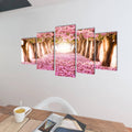 5 pz Set Stampa su Tela da Muro Fiori di Ciliegio