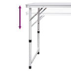 Tavolo da Campeggio Pieghevole Alluminio Regolabile 120x60 cm