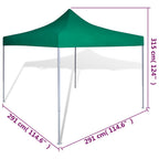 Tenda Pieghevole Verde 3 x 3 m