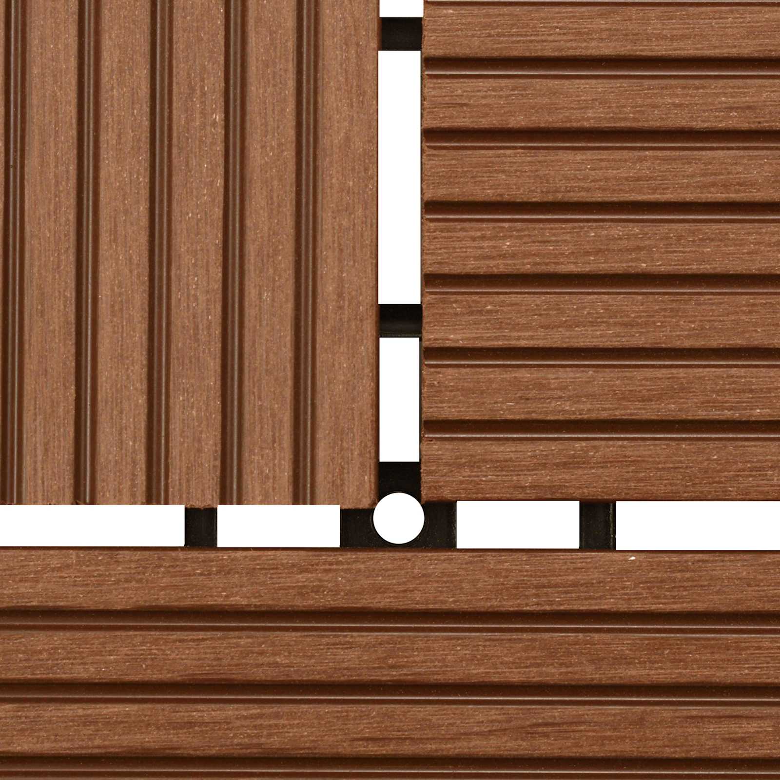 Piastrella per Decking 11 pcs Marrone 30 x 30 cm WPC
