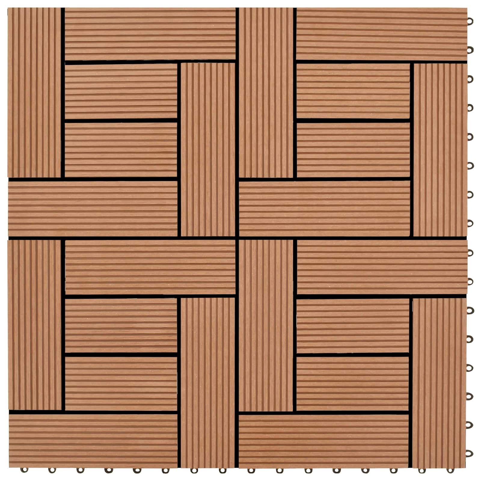 Piastrella per Decking 11 pcs Marrone 30 x 30 cm WPC