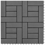 Piastrella per Decking 11 pcs Grigio 30 x 30 cm WPC