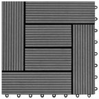 Piastrella per Decking 11 pcs Grigio 30 x 30 cm WPC
