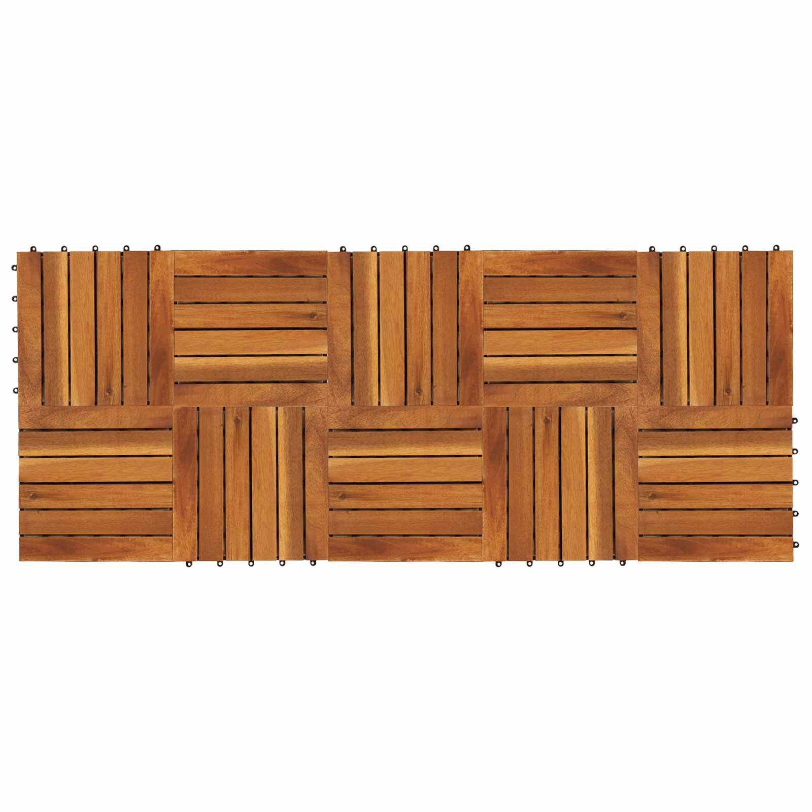Piastrella per Decking 10 pcs Marrone 30 x 30 cm