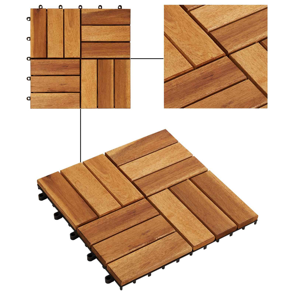 Piastrella per Decking 10 pcs Marrone 30 x 30 cm