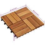 Piastrella per Decking 10 pcs Marrone 30 x 30 cm