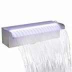 Cascata per Laghetto Rettangolare con LED in Acciaio Inox 30 cm