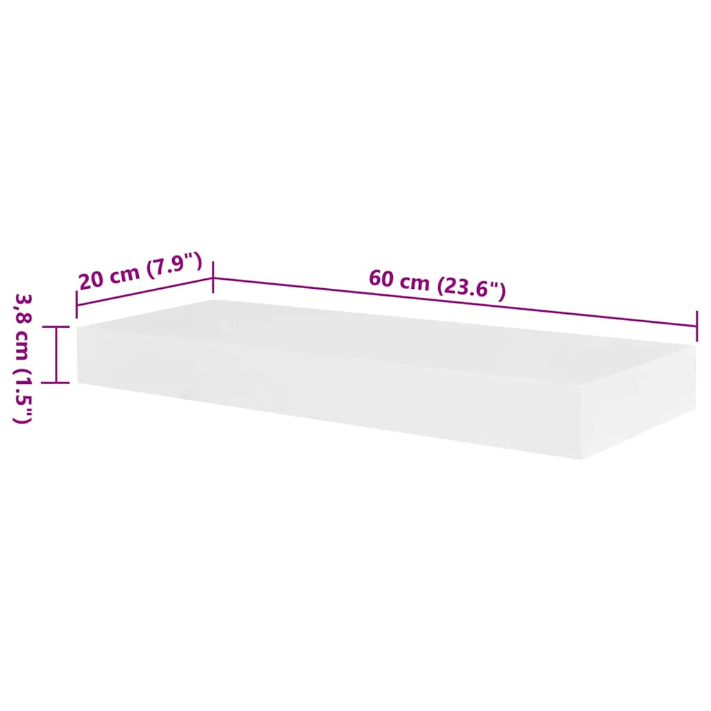 Mensole a Muro Bianche 2 pz in MDF per Libri/DVD