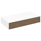 Mensola per Pareti Bianca in MDF con 1 Cassetto per Libri/DVD