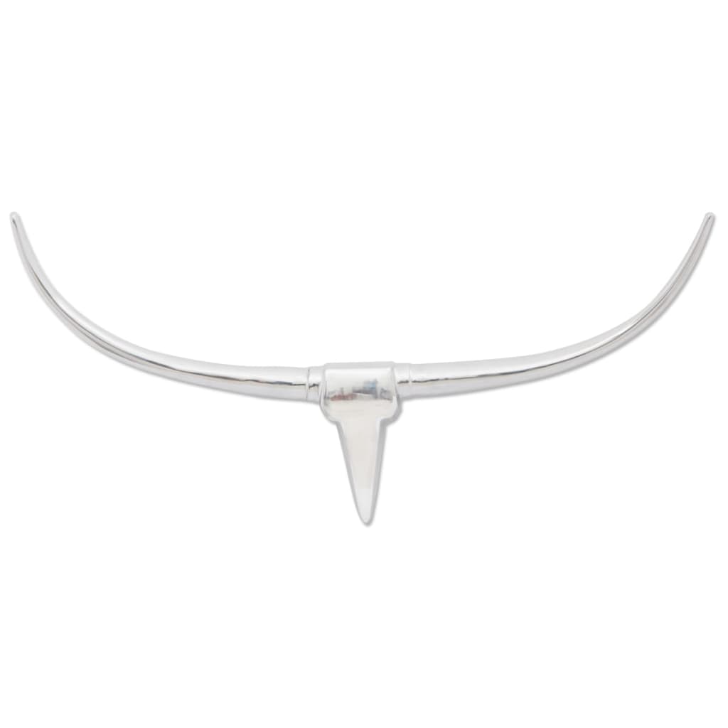Decorazione da Parete Testa di Toro in Alluminio Argento 96 cm