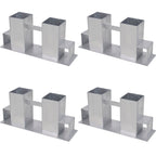 Set Supporti per Legna da Ardere 4 pz in Acciaio Argento