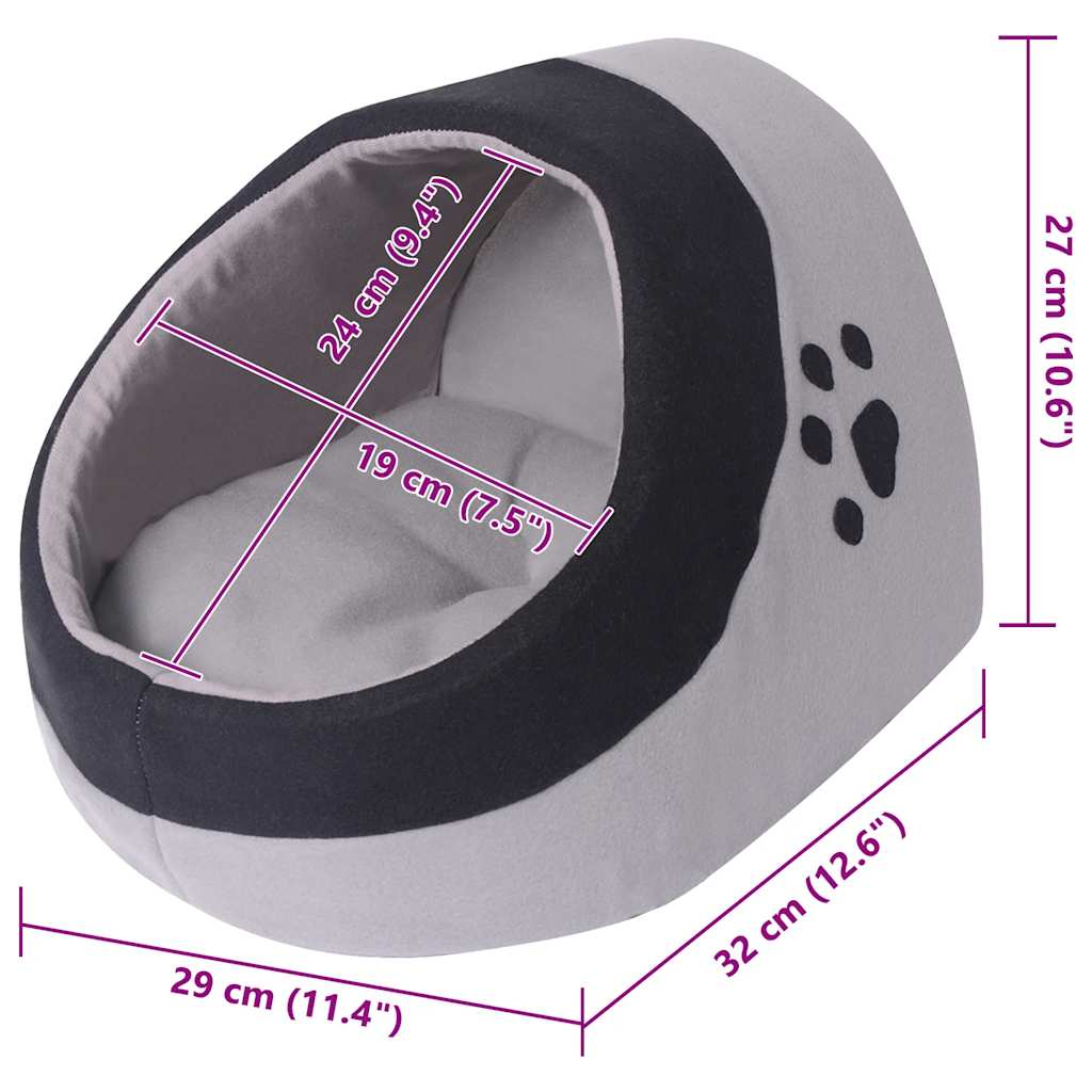 Cuccia per Gatti Grigio e Nero