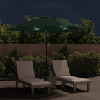 Ombrellone a Sbalzo da Giardino con LED 3 m Verde