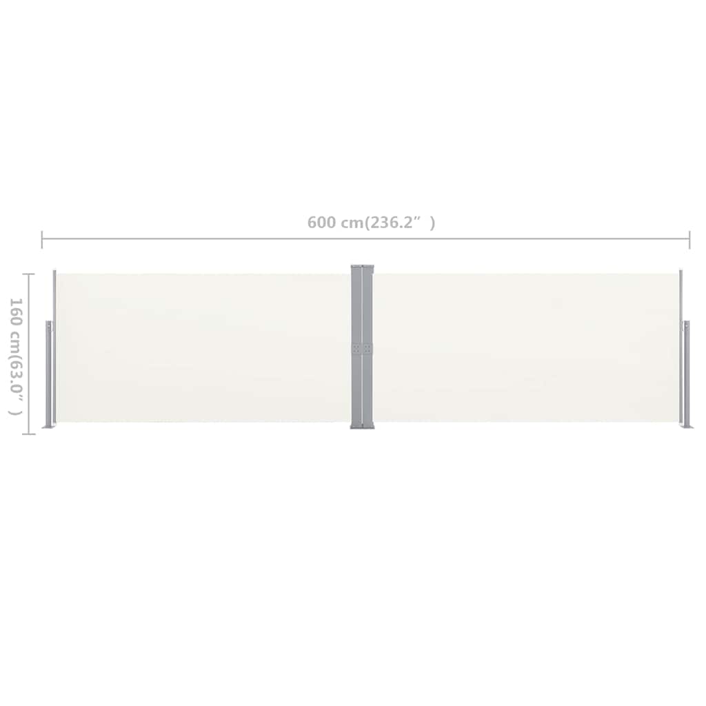 Tenda da Sole Laterale Retrattile 160x600 cm Crema