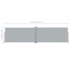 Tenda da Sole Laterale Retrattile 160x600 cm Grigia