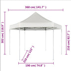 Gazebo Pieghevole Esagonale Pop-Up Grigio 3,6x3,1 m