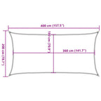 Parasole a Vela HDPE Rettangolare 2x4 Beige
