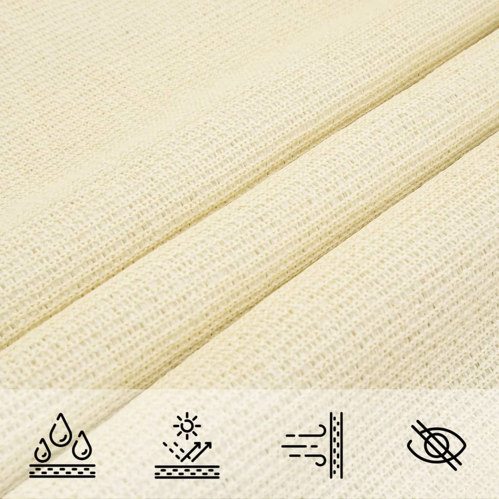 Parasole a Vela HDPE Triangolare 3,6x3,6x3,6 m Crema