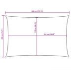 Parasole a Vela Oxford Rettangolare 2x4 m Crema