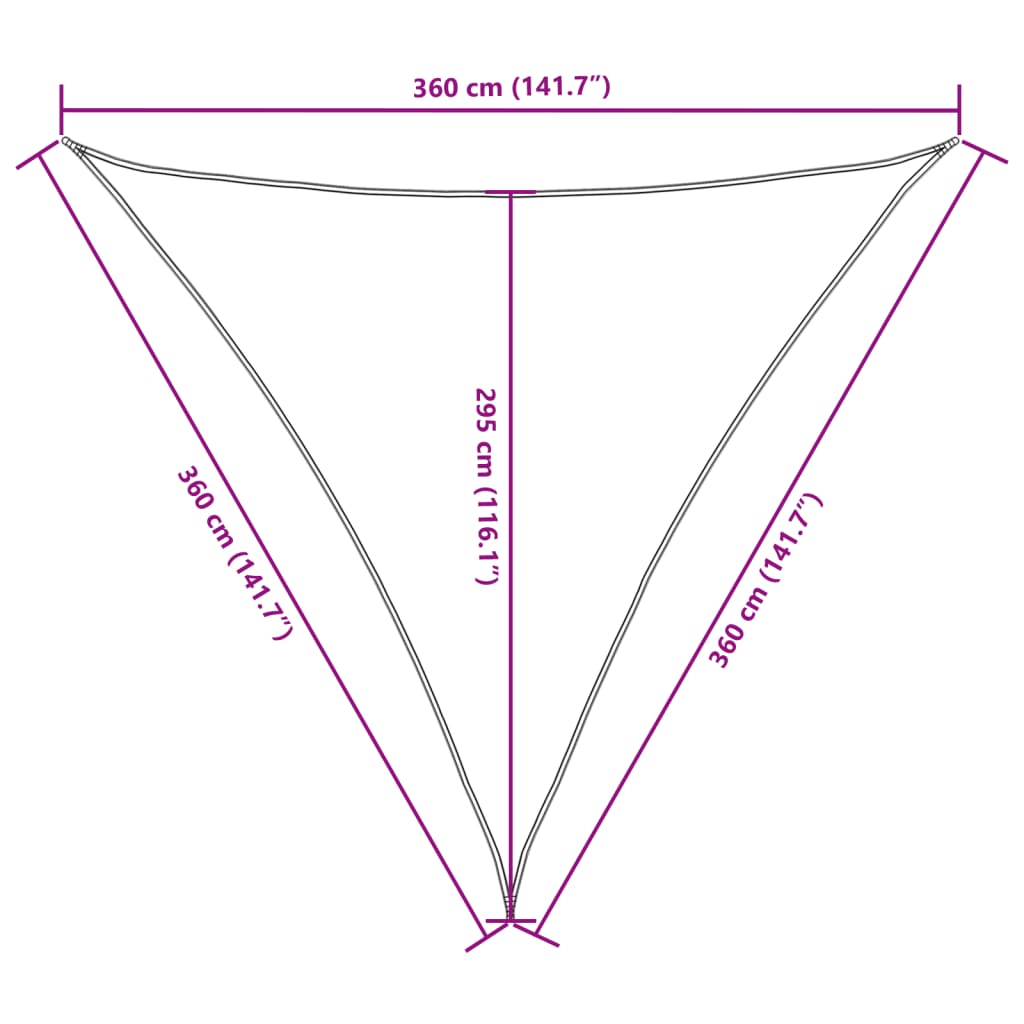 Parasole a Vela Oxford Triangolare 3,6x3,6x3,6 m Antracite