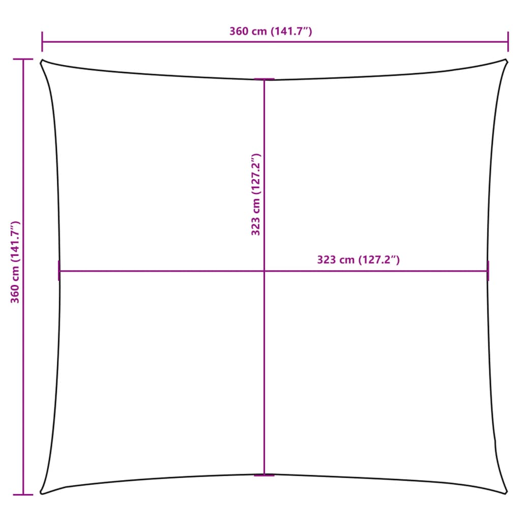 42307 Sunshade Sail Oxford Fabric Square 3,6x3,6 m Terracotta