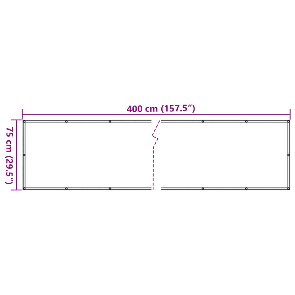 Paravento da Balcone in Tessuto Oxford 75x400 cm Beige