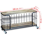 Mobile Porta TV in Solido Legno di Mango 100x40x45 cm