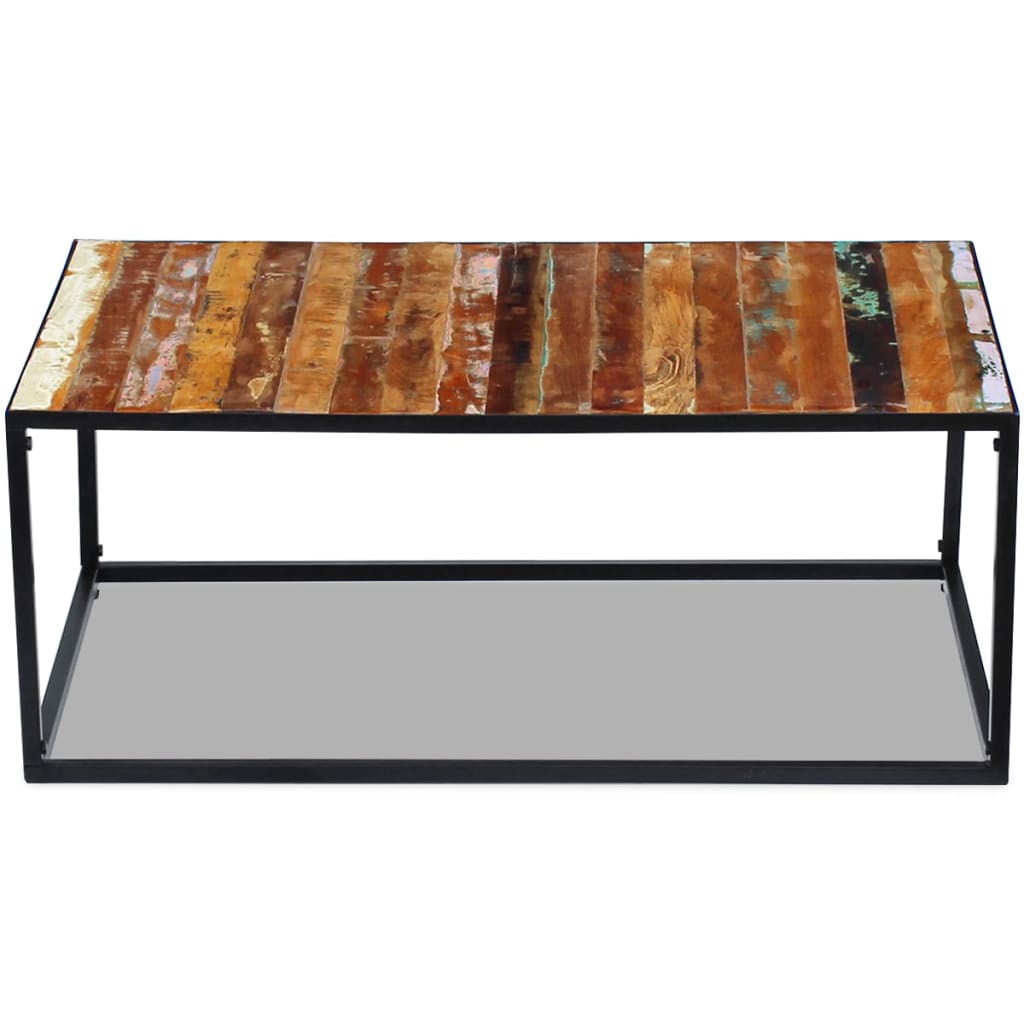 Tavolino da Salotto in Legno Massello di Recupero 100x60x40 cm