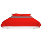 Copriletto Double-Face Trapuntato Rosso e Grigio 220x240 cm