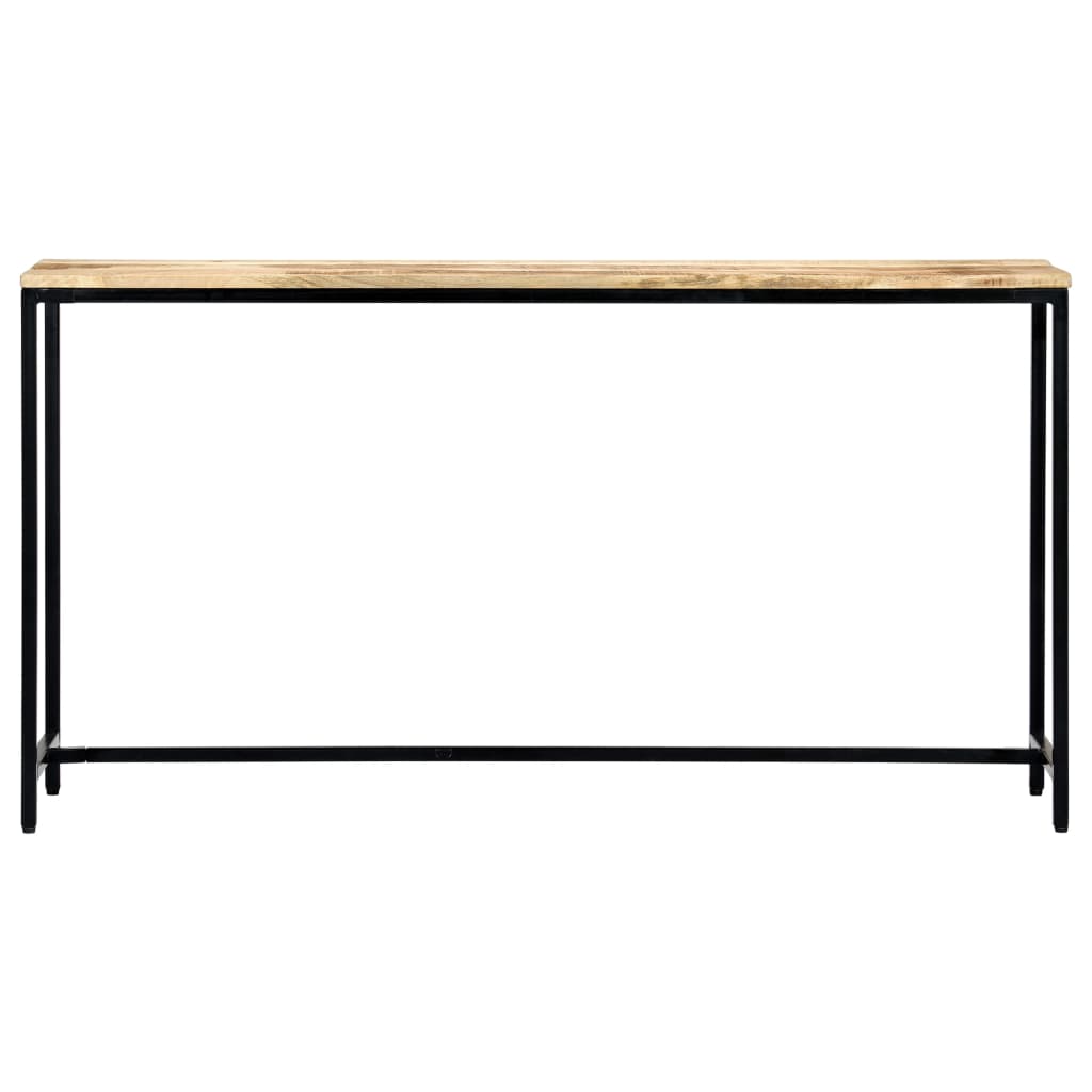 Tavolo Consolle 140x35x76 cm in Legno Massello di Mango Grezzo