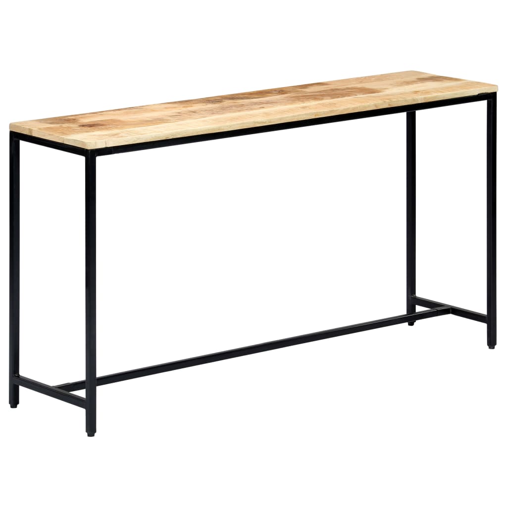 Tavolo Consolle 140x35x76 cm in Legno Massello di Mango Grezzo