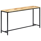 Tavolo Consolle 140x35x76 cm in Legno Massello di Mango Grezzo