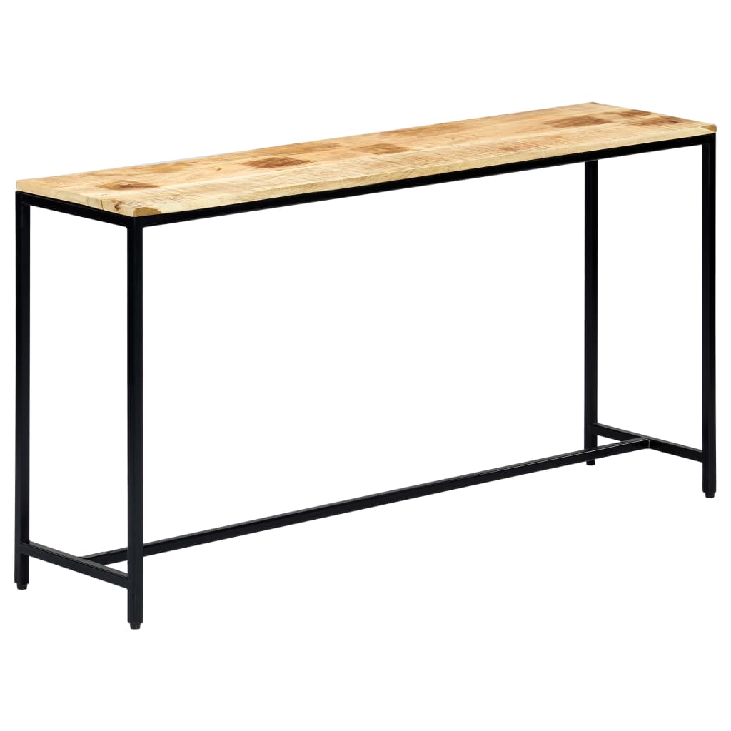 Tavolo Consolle 140x35x76 cm in Legno Massello di Mango Grezzo