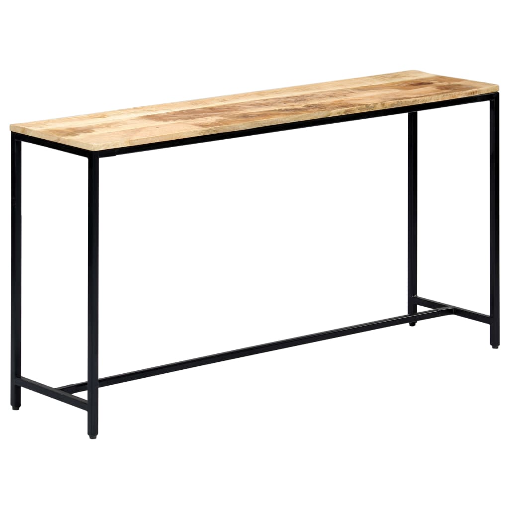 Tavolo Consolle 140x35x76 cm in Legno Massello di Mango Grezzo