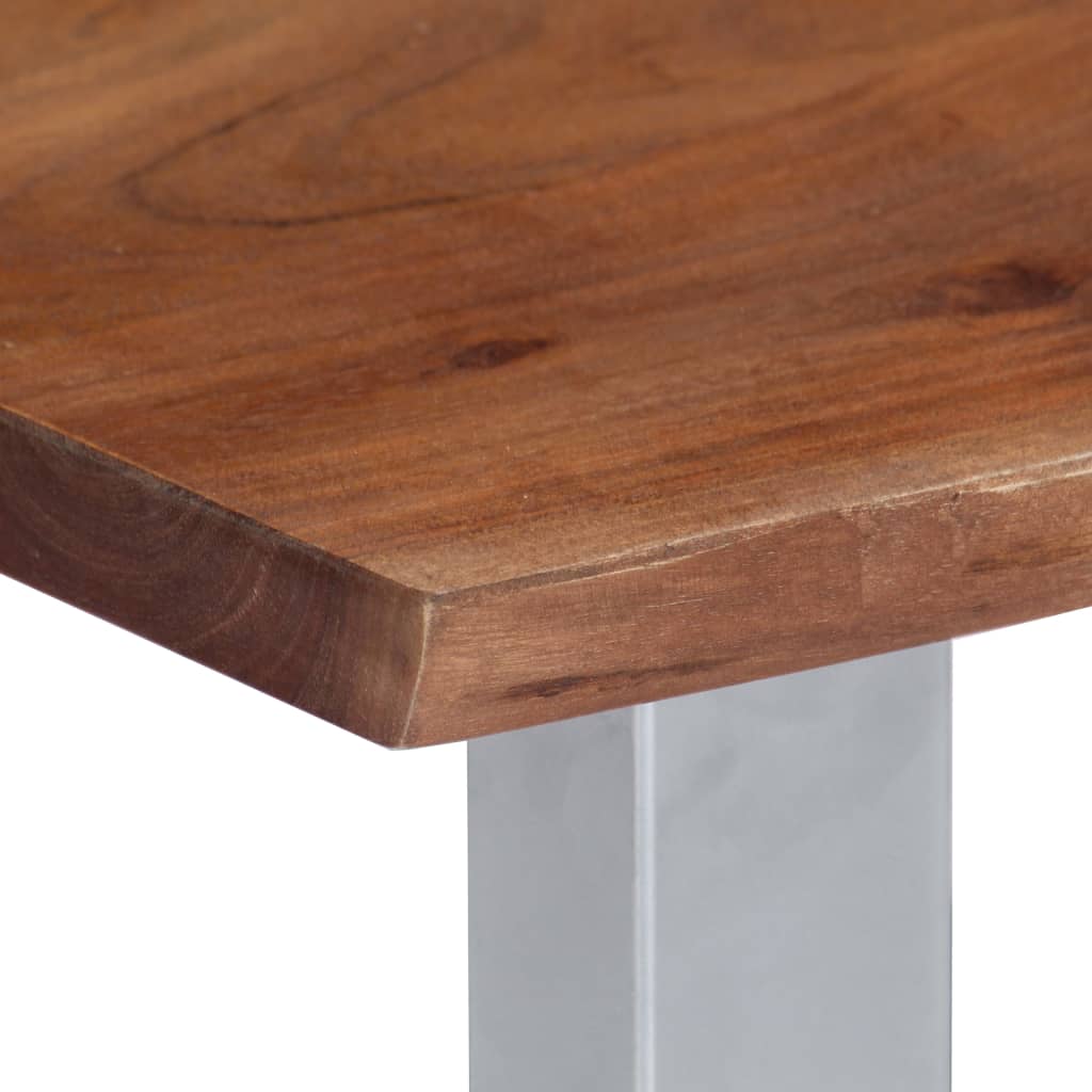Tavolino da Salotto con Bordi Vivi 60x60x40 cm Massello Acacia