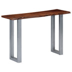Tavolo Consolle 115x35x76 cm Legno Massello e Ferro