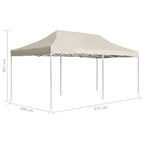Gazebo Professionale Pieghevole in Alluminio 6x3 m Crema