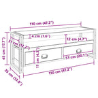 Mobile Porta TV 120x35x45 cm Legno Massello di Mango