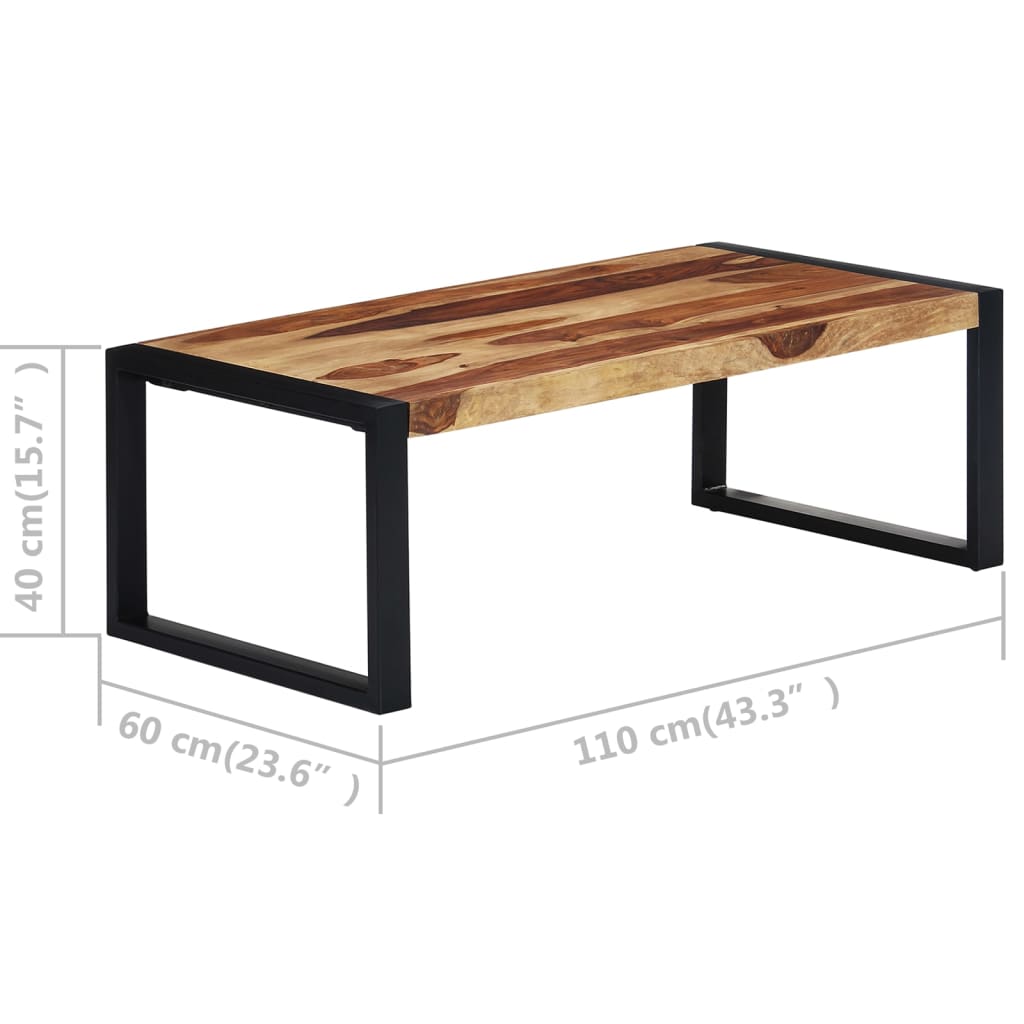 Tavolino da Salotto 110x60x40 cm in Massello di Acacia