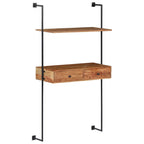 Scrivania a Parete 90x40x170 cm in Legno Massello di Acacia