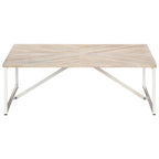 Tavolino da Salotto 110x110x36 cm in Legno Massello di Mango