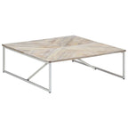 Tavolino da Salotto 110x110x36 cm in Legno Massello di Mango