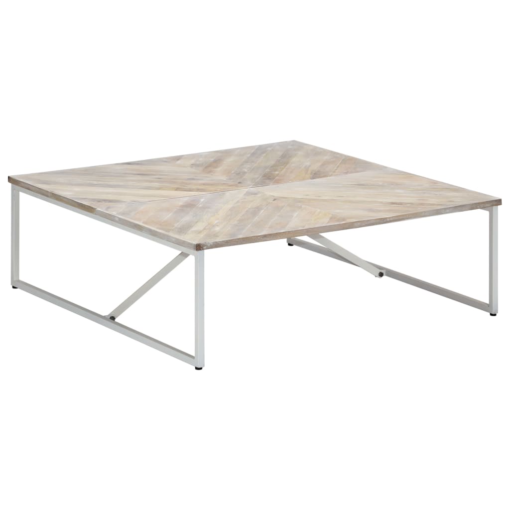 Tavolino da Salotto 110x110x36 cm in Legno Massello di Mango