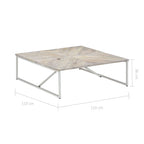 Tavolino da Salotto 110x110x36 cm in Legno Massello di Mango