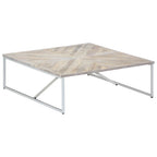 Tavolino da Salotto 110x110x36 cm in Legno Massello di Mango